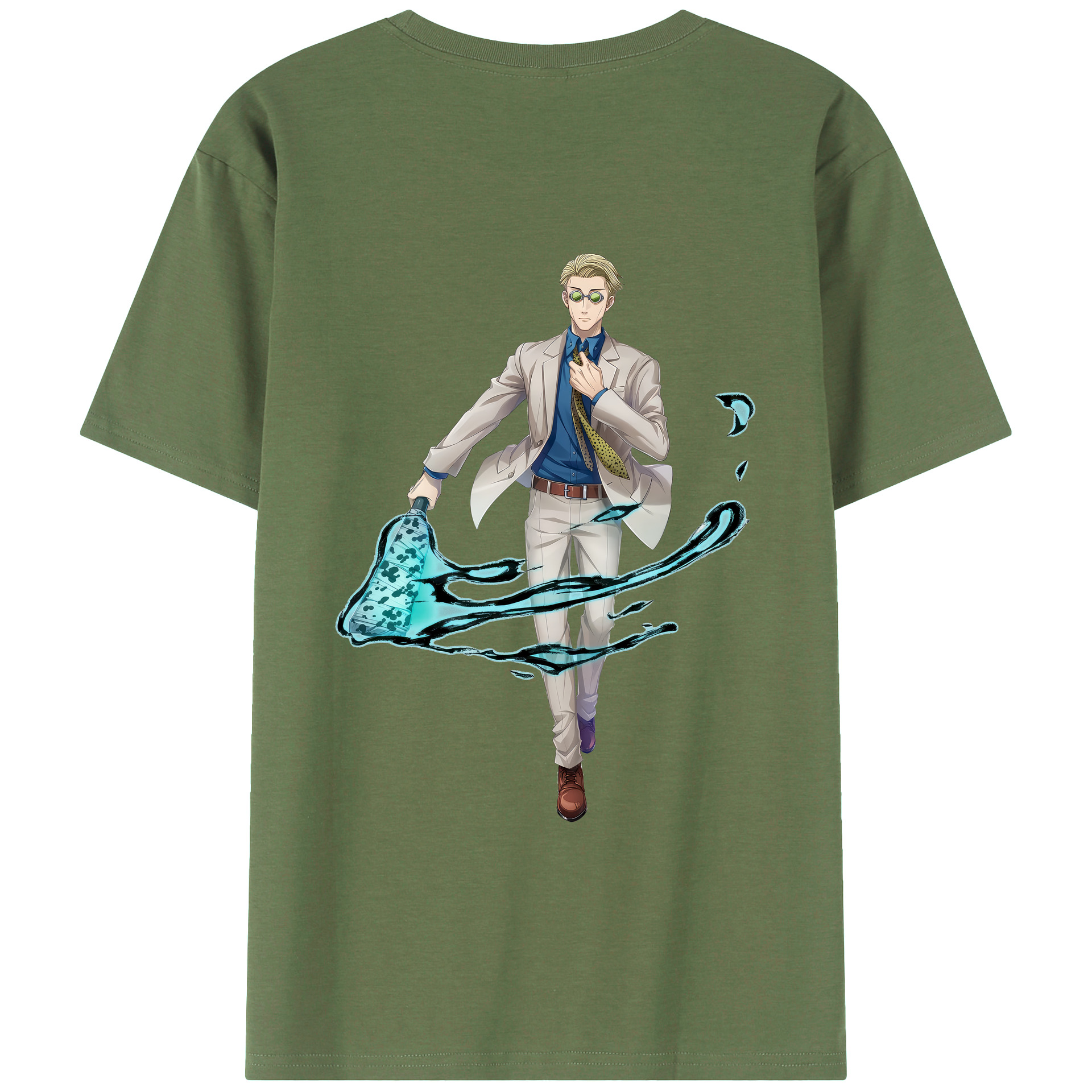 （画像用） 呪術廻戦 Jujutsu Kaisen 綿100％ メンズ半袖Tシャツ（バックプリント） 通気性